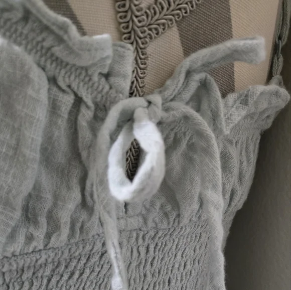 Urban Outfitters Douro Gauzey Midi Dress Light Pale Blue Green Size Small - Picture 6 of 15